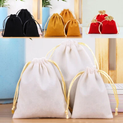 Soft Velvet Gift Bag Jewelry Baggie Ring Pouches Wedding Party Packaging Bags - Image 1 of 4
