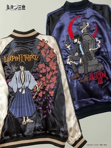 JAPANESE SUKAJAN Lupine the Third Reversibles Jigen Goemon black purple - Picture 1 of 12