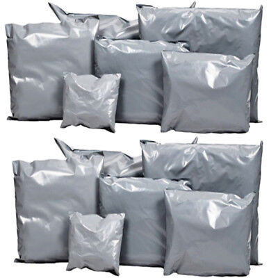 Strong Grey Plastic Mailing Postal Bags Poly Postage Self Seal Full Range • 3.34£