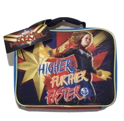 Bolsa de lonchera aislada para niños Captain Marvel Higher aún más rápida sin BPA NUEVA Foto 1 de 4