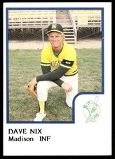1986 ProCards Madison Muskies 16 Dave Nix   Madison Muskies  Baseball Card