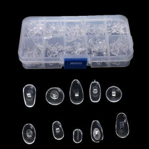 100 Paires Coussinets De Nez Adhésif Plaquettes En Silicone Lunette Antidérapant - Imagen 1 de 11