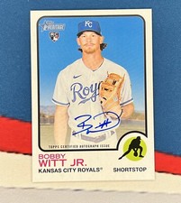 2022 Topps Heritage Real One Autograph Bobby Witt Jr #ROA-BW Rookie Auto CLEAN