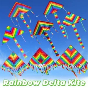 Cometas Delta grandes fáciles de volar 1,1/1,4 m Rainbow Kite niños y adultos - Imagen 1 de 8