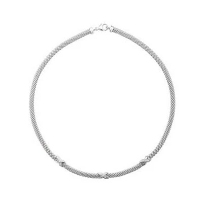 Set Coordinato In Argento Sterling Con Collana E Bracciale In Zirconia Cubica - Immagine 1 di 2