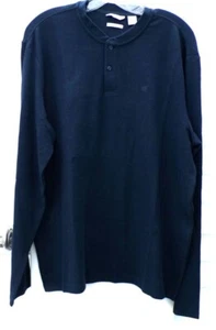 Camisa térmica Henley de manga larga mediana de zafiro oscuro de Calvin Klein para hombre talla: - Imagen 1 de 7