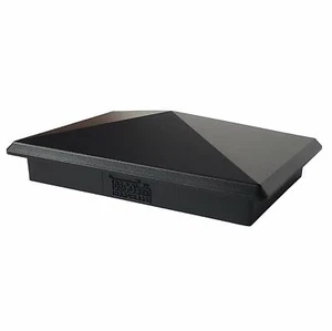 Tapa de poste piramidal de aluminio resistente de 3,5"" x 5,5"" para postes de madera - negra - Imagen 1 de 9