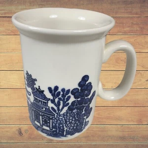 Churchill Blue Willow Mug Coffee Cup Made in England Fine Bone China Rare - Picture 1 of 5