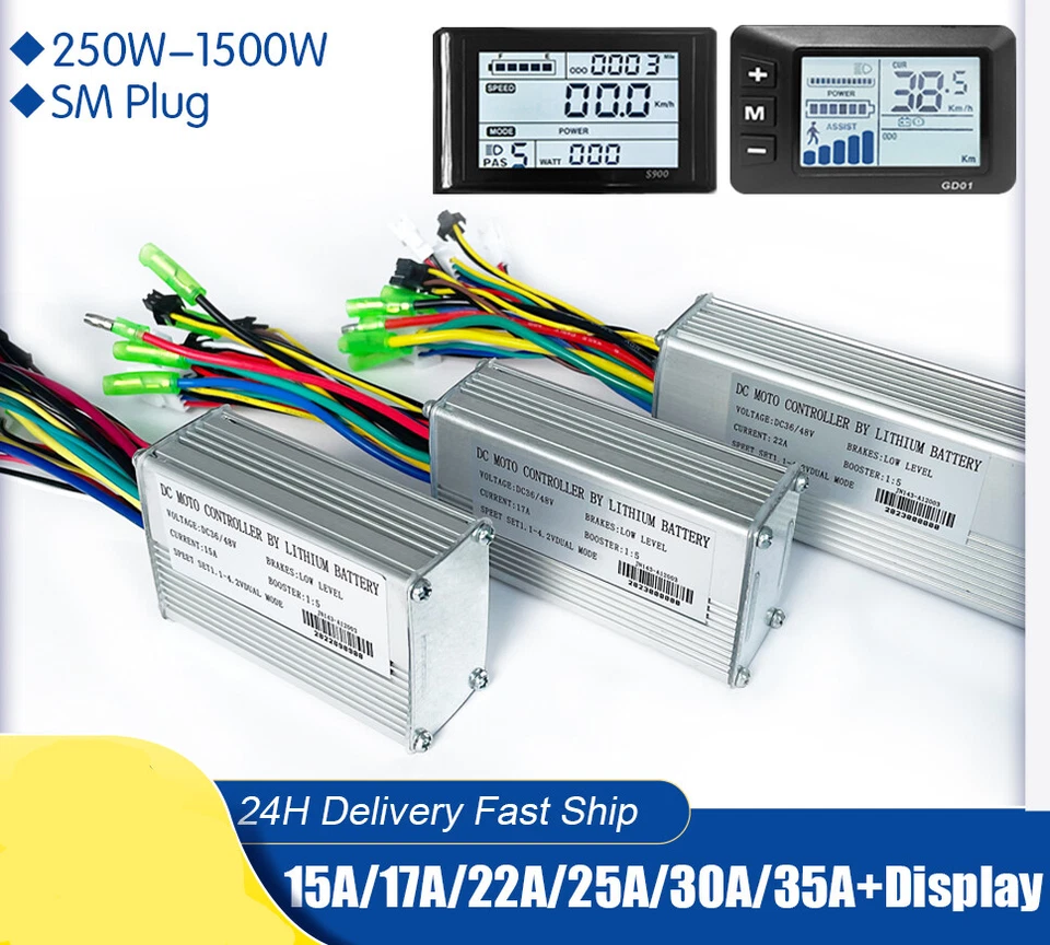 250W-1500W 36V 48V 15A-35A  Electric Bicycle Sinewave Controller and LCD Display - Image 1 of 4
