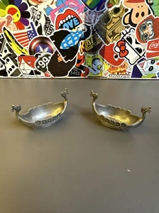 Handstopt Pewter TPB Tinn Viking Ship X2 7cm Length - Picture 1 of 6