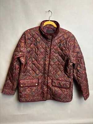 NWT Talbots Burgundy Paisley Floral Pattern Polyester Puffer Jacket Size XL - Image 1 of 4