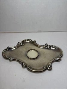Sterling Tray For Inkwell Jar Marked W 92 Grams - Picture 1 of 13