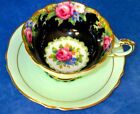 Paragon Dramatic BLACK TAPESTRY ROSE Fine Bone China Cup & Saucer 