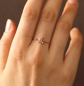 One Of a Kind Gemini Zodiac Sign In Real 10K Rose Gold With Fine Moissanite Ring