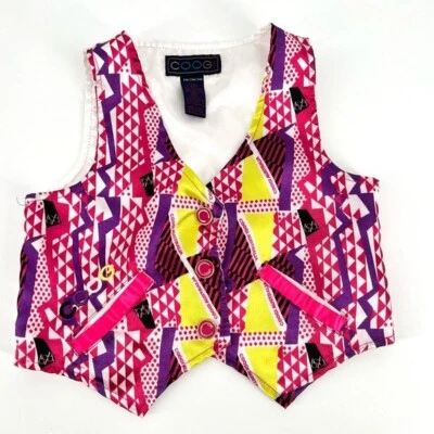 Coogi Niño Pequeño Bebé Logo Vestido Traje Chaleco Talla 24 Meses 2t Funky Fiesta Colorido Foto 1 de 4
