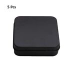 5 Pcs Metal Tins Container Square Hinged Storage Tin Box Small Cas