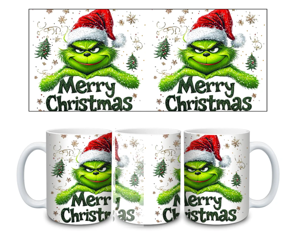 Handmade 11oz or 15oz Ceramic Coffee Mug-Tea/Mug-Merry Christmas-Grinch-Gift - Image 1 of 1