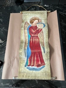 VINTAGE HANDPAINTED 29" x 9.75" ANGEL BANNER HOLIDAYS CHRISTMAS DECOR #2 - Picture 1 of 7