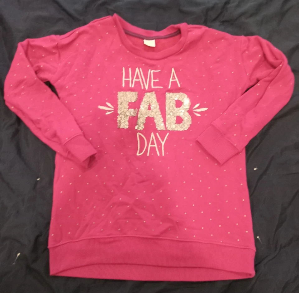 Sudadera Gymboree Niña Talla Grande 10-12 Rosa Manga Larga Ten un Fab Day Foto 1 de 4