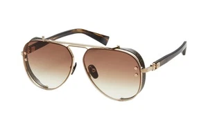Balmain Sunglasses CAPTAINE BPS-125B-62 Brown / Gold Aviator Brown Gradient Lens - Picture 1 of 3