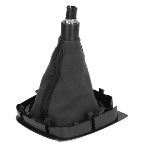 Black 5 Speed Gear Shift Knob Manual Gearstick Gaiter Kit PU Leather Automot HOT - Picture 1 of 12