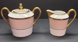 CH Feilds Haviland & Parlon Arc En Ciel (Regenbogen) Dusty Pink Milchkännchen & Zucker - Bild 1 von 1