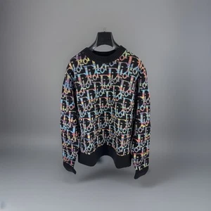 Dior Oblique Black Wool Jacquard Sweater Size: XL - Picture 1 of 10