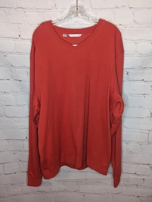 Cutter & Buck Men's V-Neck Red Long Sleeve Pullover 100% Cotton Sweater Size XL - Image 1 of 4