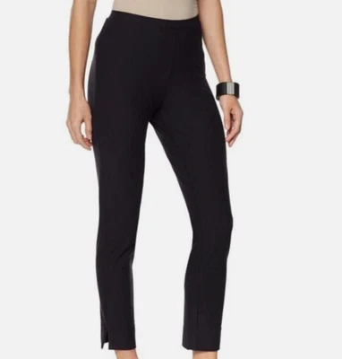 Calça fina feminina Marla Wynne Layers tamanho 10 preta elástica nova com etiquetas - Imagem 1 de 4