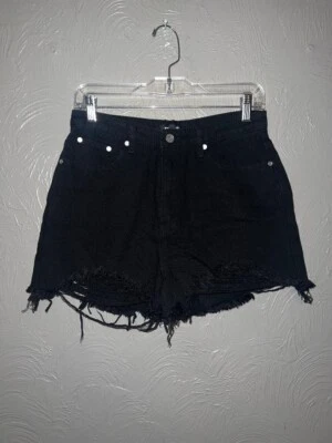 Новые с ценниками женские черные искусственно состаренные шорты Missguided размер 6 - Изображение 1 из 2