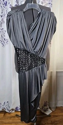 Vestido CLIMAX By David Howard Of California 1980 Talla 9/10 Gris Plata Foto 1 de 4