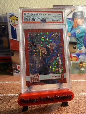 Upper Deck Marvel Annual 2020-21 #36 Hawkeye Hologram /49 Graded PSA 8 - Image 1 of 2