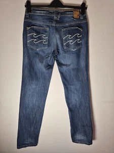 Billabong Jeans 32 Waist 12 Vintage Embroidery On Back Blue - Picture 1 of 3