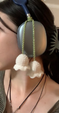 Lily of the Valley headphone accessory, crochet headphone accessory, crochet