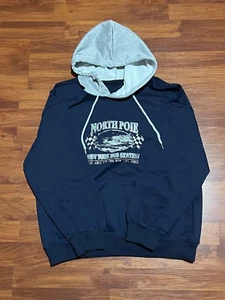 North Pole New York Times Bus Station Hoodie Herren S dunkelblau Sweatshirt - Bild 1 von 3