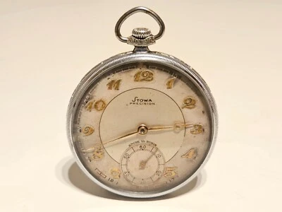 VINTAGE WW2 ERA GERMANY MEN'S OPEN FACE POCKET WATCH "STOWA" PRECISION 15 JEWELS - Image 1 of 4