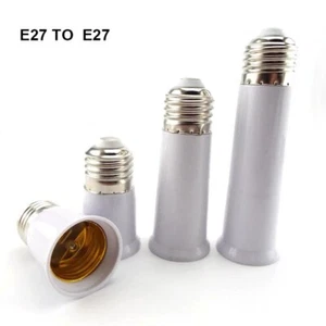 2x E27 to E27 LED Light Extender Adapter Lamp Bulb base Socket Holder Converter - Picture 1 of 10