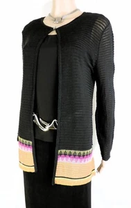 EMANUEL UNGARO Black Knit Cardigan Size XS Open Style One Button Long Sleeves - Picture 1 of 16