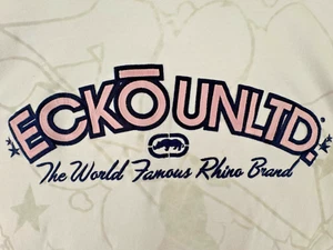 Camiseta Ecko Unltd "After the Club" Para Hombres L Y2K Hip Hop Ropa de Calle Gráfico Flocado - Imagen 1 de 12