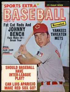 Revista de béisbol primavera 1971 Johnny Bench Cincinnati Reds en portada 177659 - Imagen 1 de 1