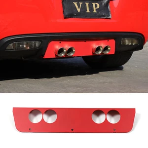 Red Steel Car Rear Exhaust Vent Filled Panel Trim Cover For Corvette C6 2005-13 - Picture 1 of 21