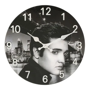 Hometime Iconic Collection Elvis Vintage Wall Clock 30cm Round Glass - Picture 1 of 3