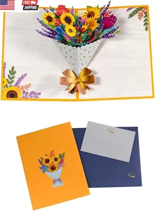 3D Sunflowe Pop up Greeting Card , Mother'S Day Flower Popup Greeting Card,Pop u - Picture 1 of 6