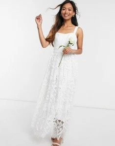 Vestido de novia de encaje blanco de verano French Connection Reino Unido 16 PVP £280... - Imagen 1 de 8