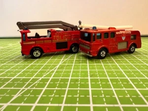 Matchbox Lesney Superfast Lot of 2 Merryweather Fire Trucks London Service - Picture 1 of 18