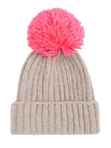 Women's Winter Pompom Beanie Hat Warm Cable Knit Cuffed Caps for Cold Weather - Picture 1 of 3