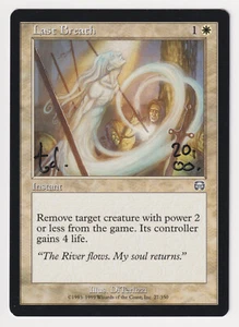 Signed Last Breath MP Mercadian Masques Artist DiTerlizzi Dated 2000 MTG Magic! - Picture 1 of 2