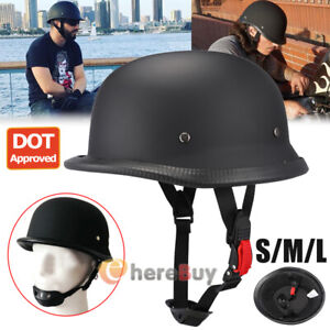 DOT German Shorty Half Face Helmet Adult Motorcycle Cruiser Half Helmet S/M/L