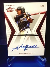 2012 Leaf Ultimate Draft Red 5/5!! ADDISON RUSSELL Autograph Chicago Cubs RARE