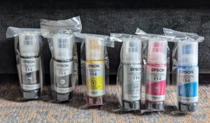 Epson 114 Ink Bottles Set (6 Colors) – Claria ET for EcoTank ET-8550 | Brand New - Photo 1/5